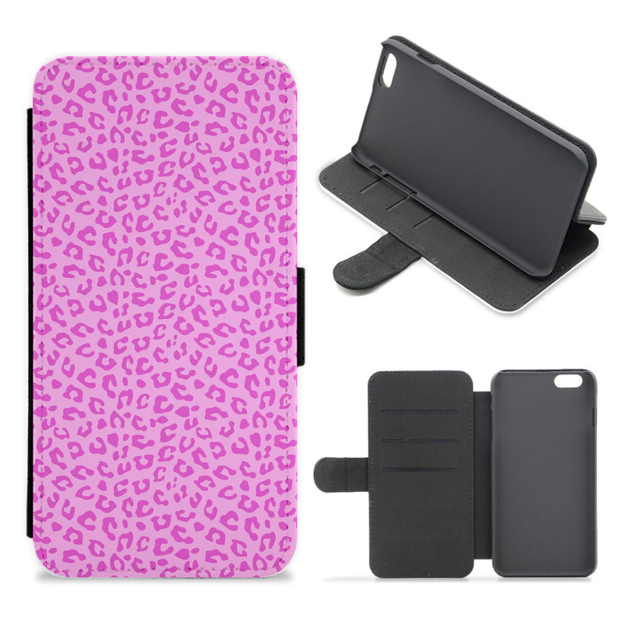 Pink Cheetah - Animal Patterns Flip / Wallet Phone Case