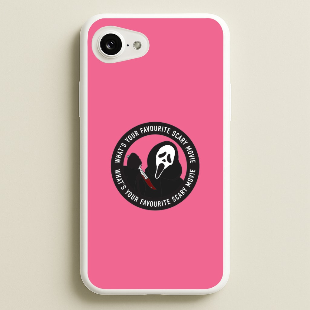 What's Your Favourite Scary Movie Badge iPhone 16e Case