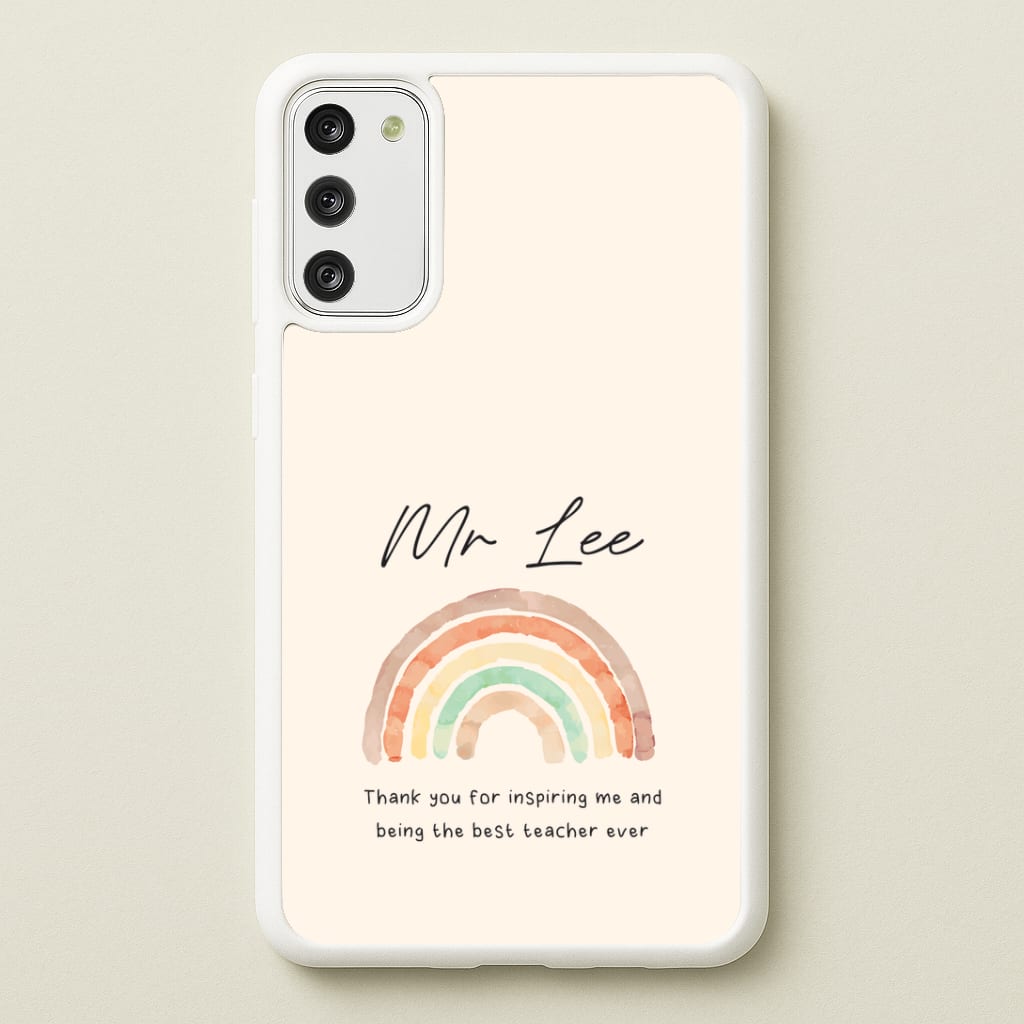 Biege Personalised Teacher Rainbow Galaxy A41 Case
