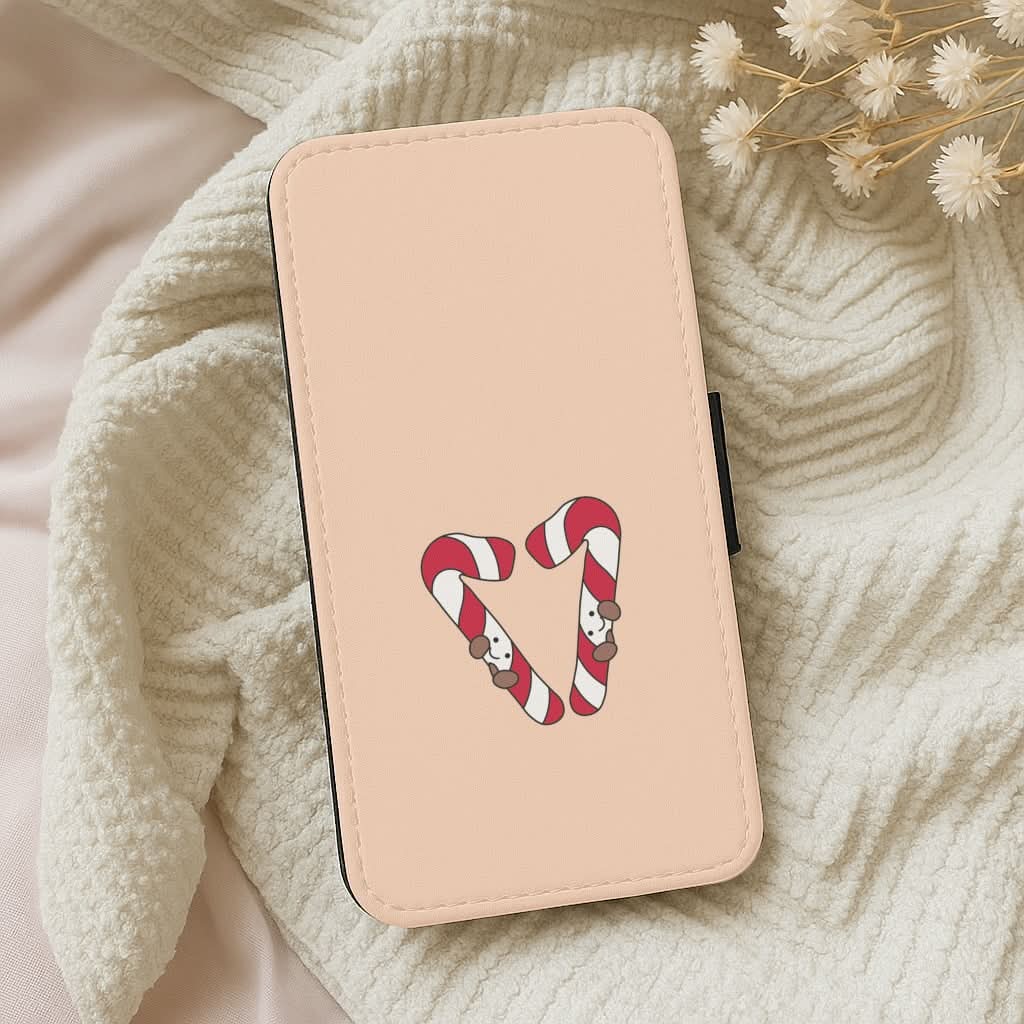 Christmas Candycane Plushies Leather Phone Case