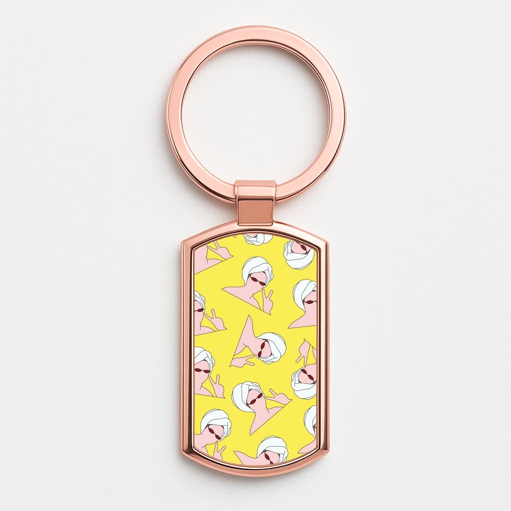 Peace Pattern Rose Gold Keyring