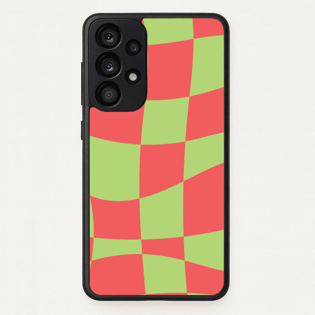 Abstract Red And Green Christmas Pattern Galaxy A53 Case