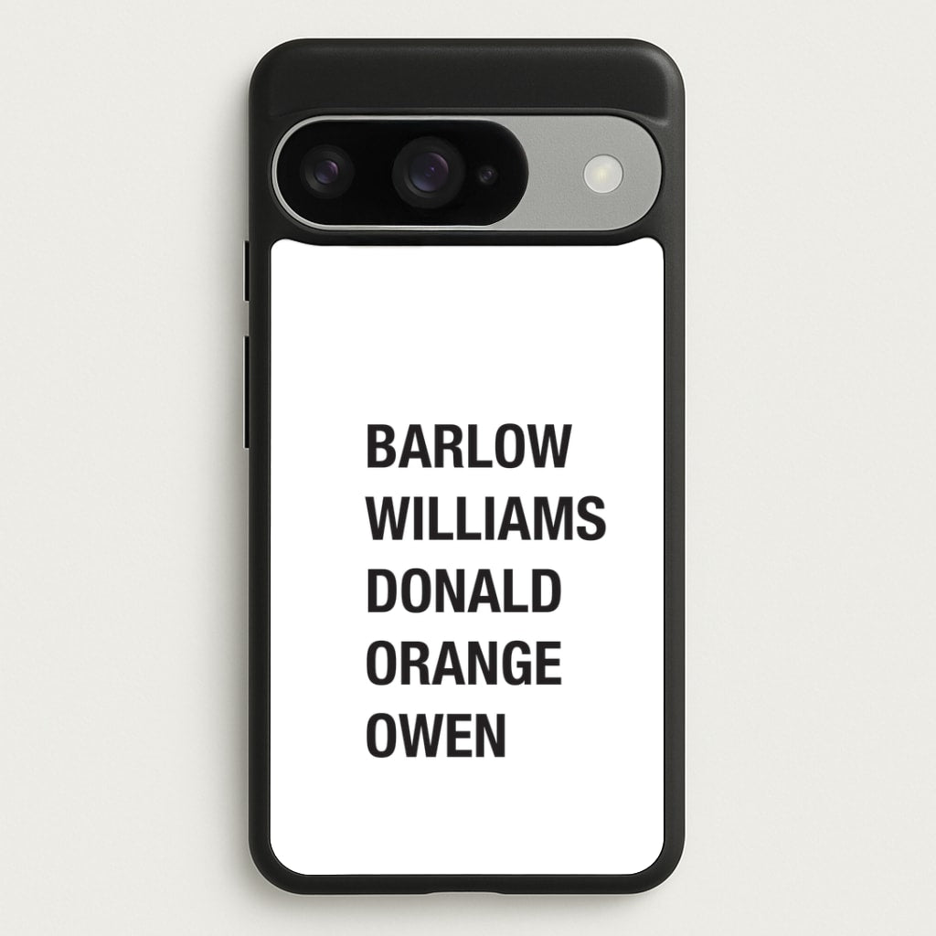 Take Band Members Names Google Pixel 10 / 10 Pro Case