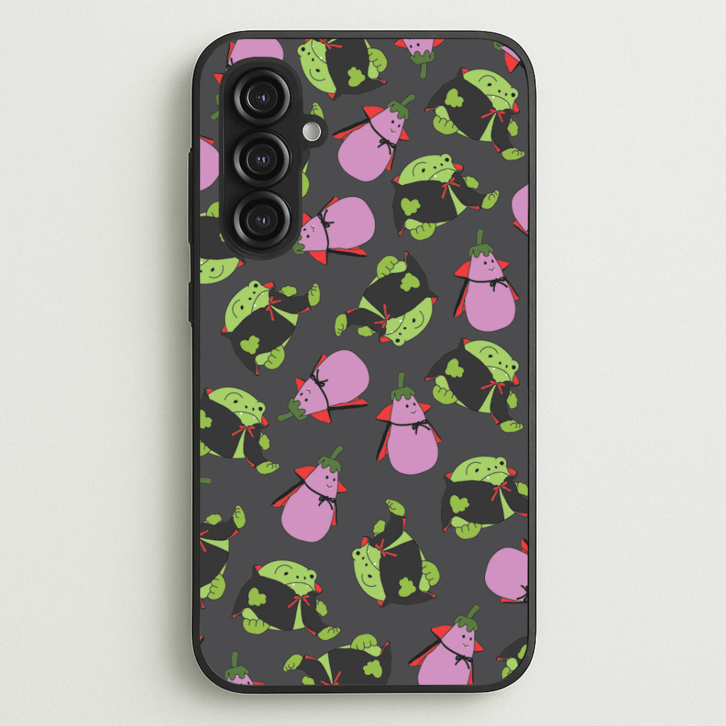 Vampire Frogs And Vegetables Pattern - Halloween Galaxy S23FE Case