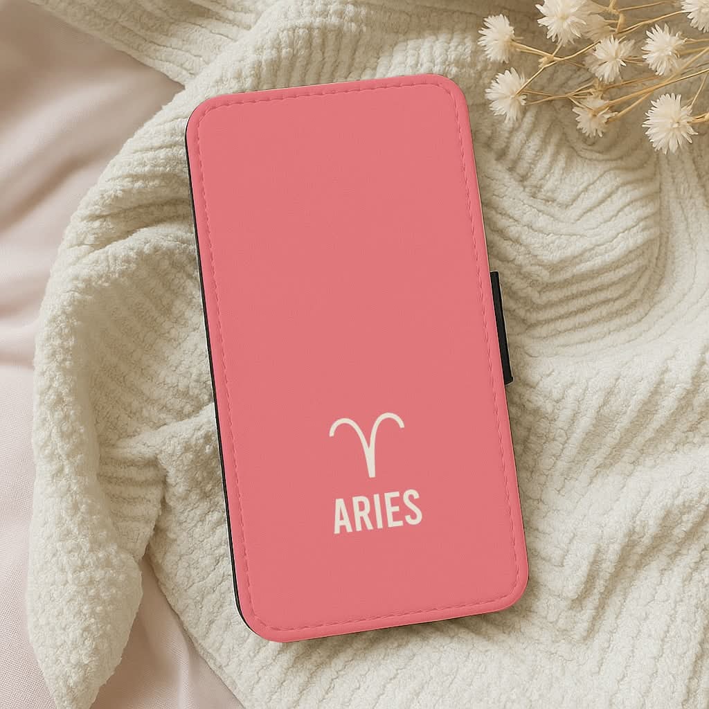 Aries Pastel Zodiac Leather Phone Case