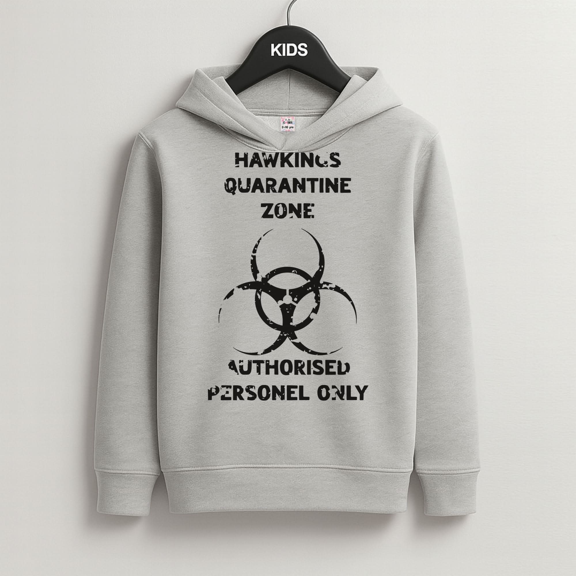 Hawkings Quarantine Zone Grey Kids Hoodie