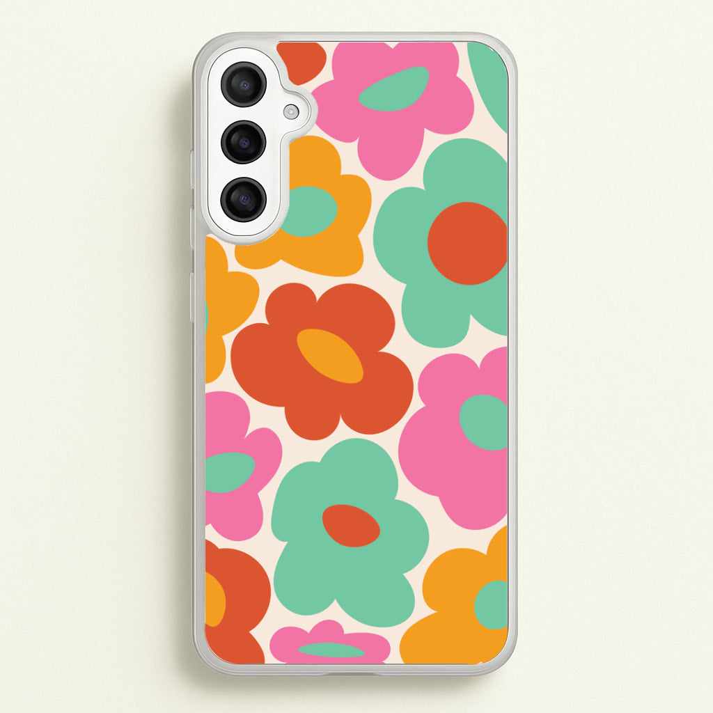 Abstract Trippy Retro Flowers Galaxy A36 Case
