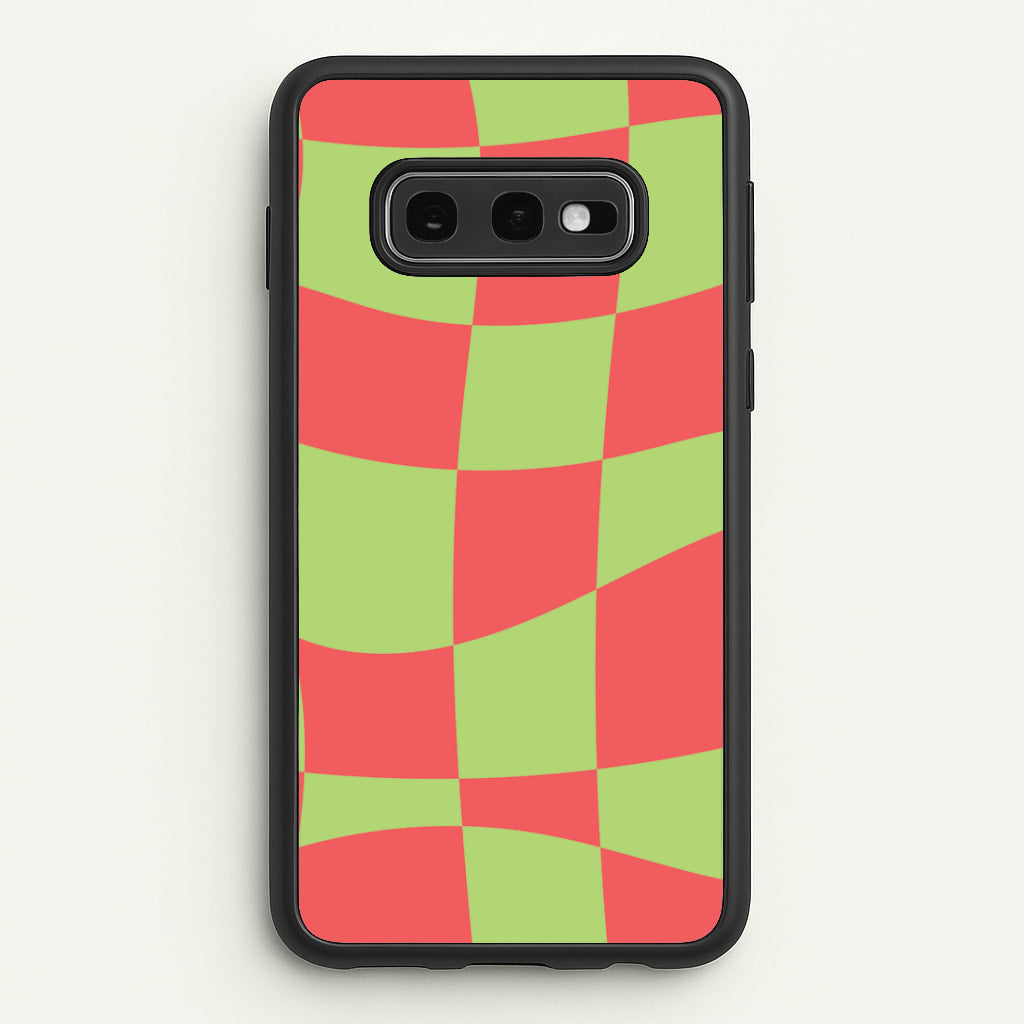 Abstract Red And Green Christmas Pattern Galaxy S10e Case