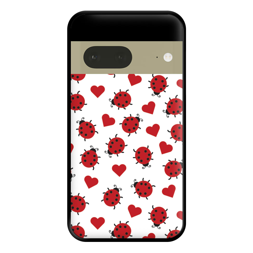 Ladybugs And Hearts Pattern Google Pixel 7a Case