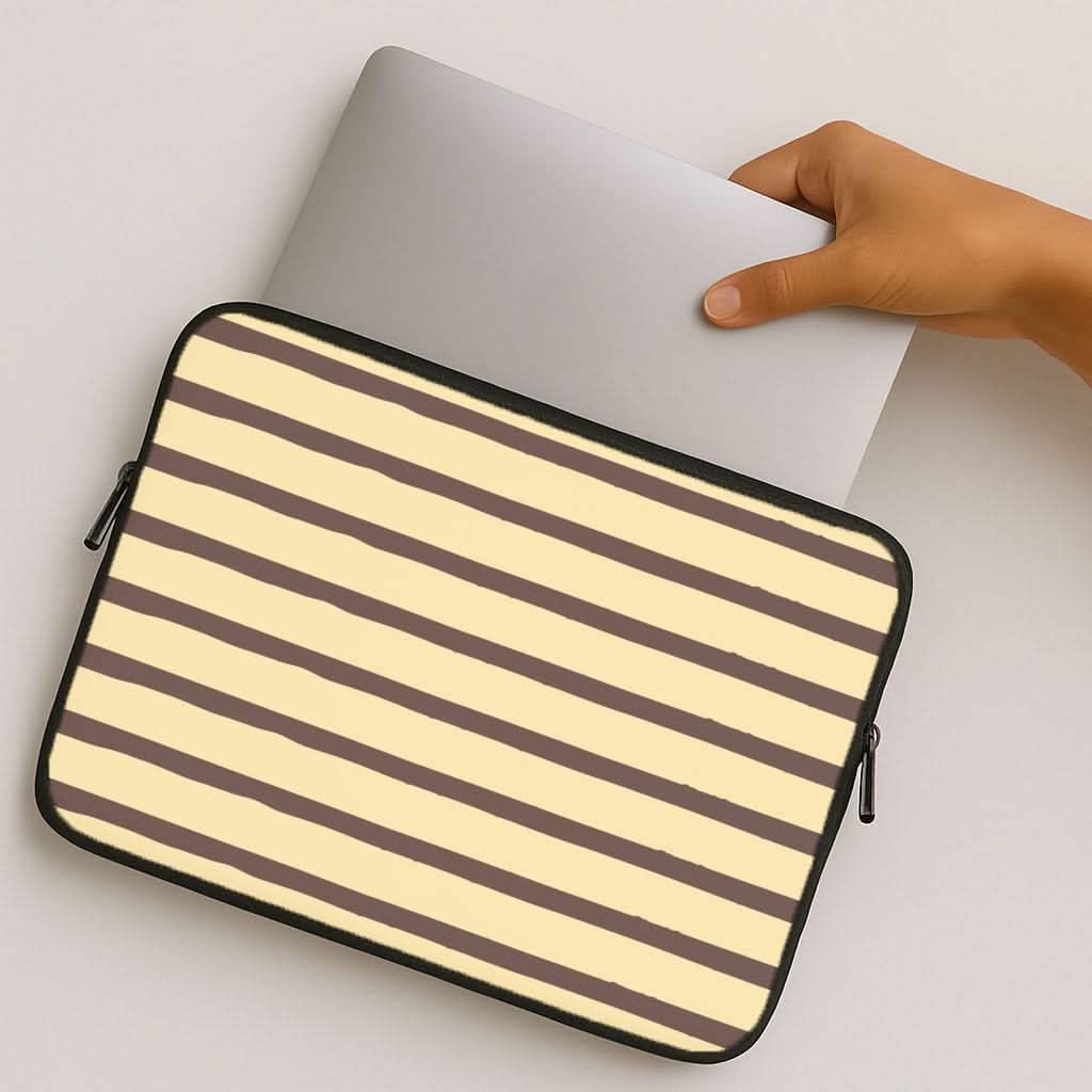 Vanilla & Chocolate Stripes MacBook Cover