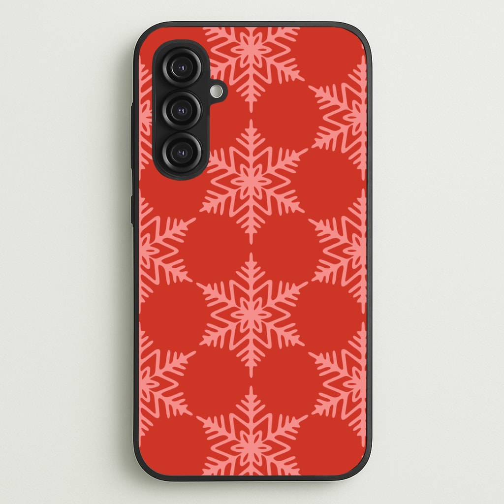 Red Giant Snowflakes Christmas Pattern Galaxy S23FE Case