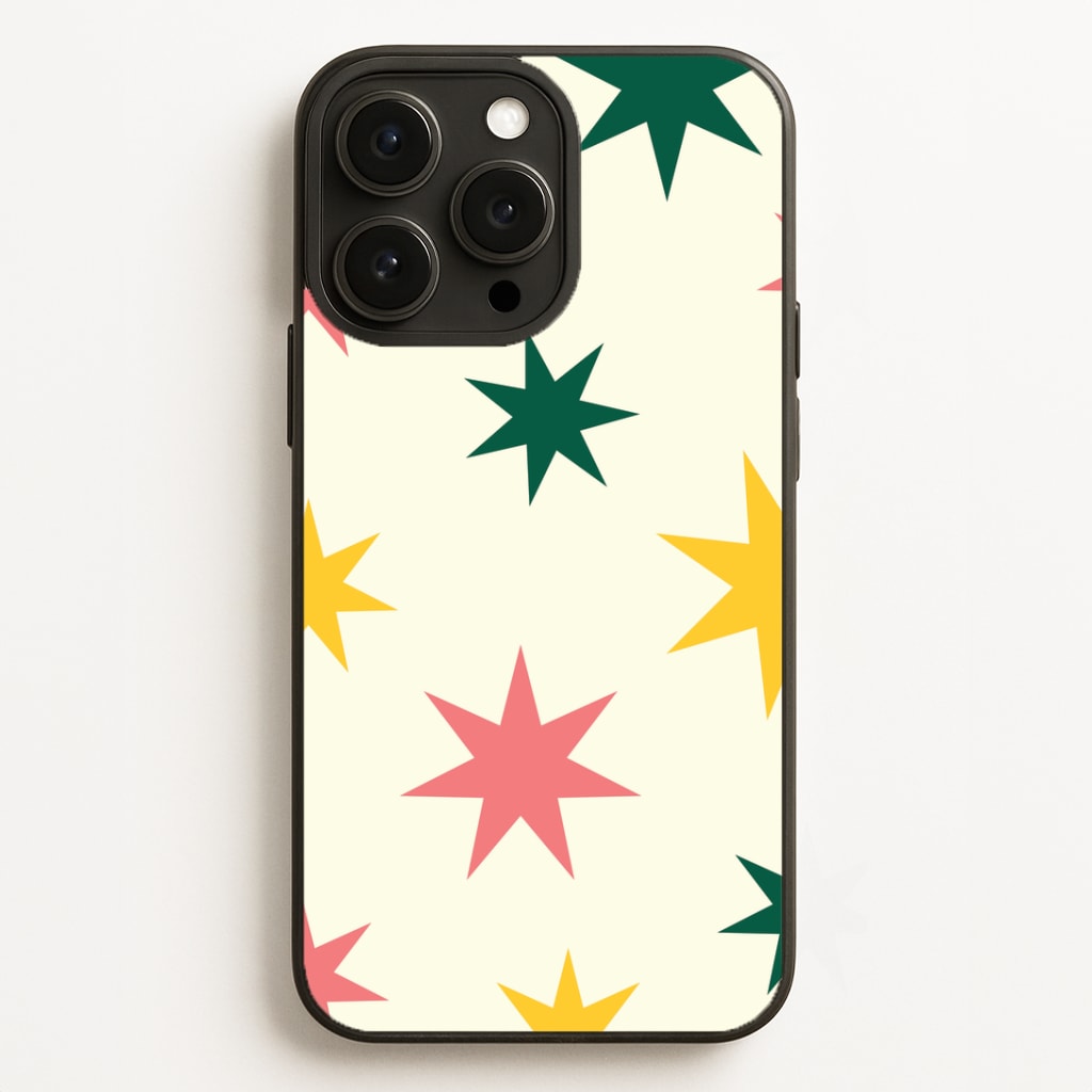Colourful Christmas Stars Pattern iPhone 16 Pro Max Case