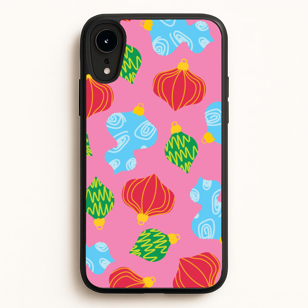 Abstract Christmas Baubles Pattern iPhone XR Case