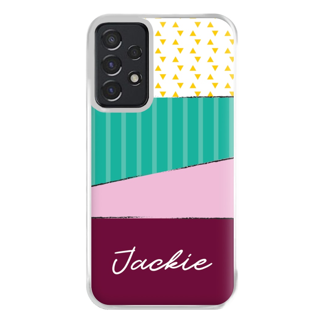 Geometric Patterns Personalised Name Galaxy A52 / A52s Case