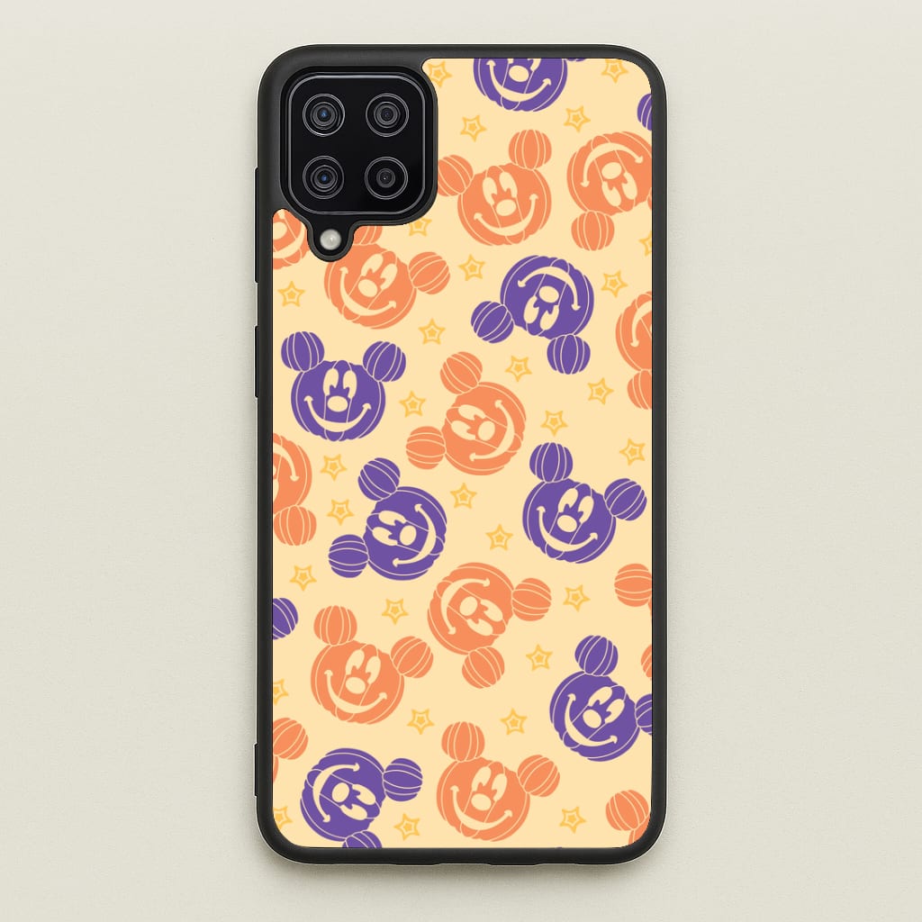Pumkin Mouse And Stars Pattern Galaxy A12 Case