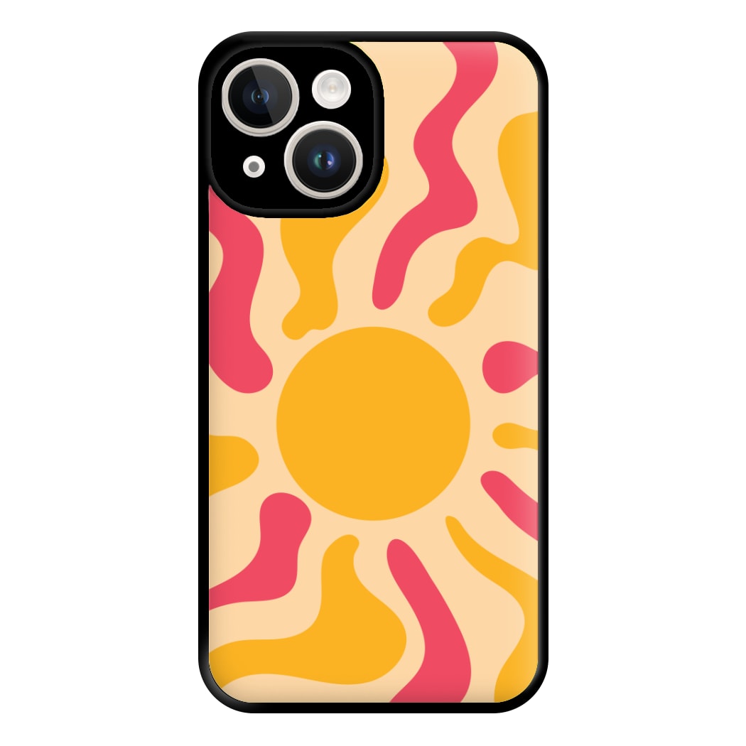 Yellow And Pink Abstract Sun iPhone 14 Case
