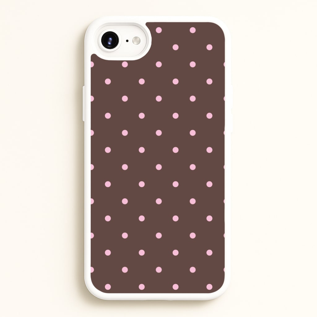 Chocolate & Strawberry Polka Dots iPhone 6 / 7 / 8 / SE Case
