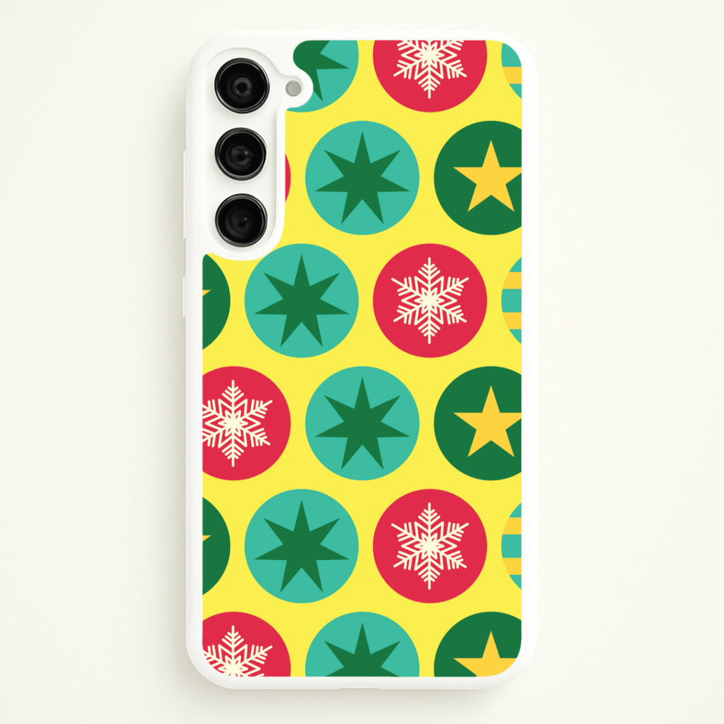 Colourful Abstract Baubles Christmas Pattern Galaxy S23 Plus Case