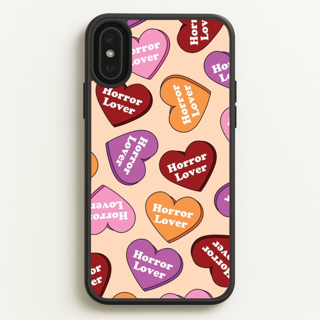 Horror Lover Hearts Pattern iPhone XS Max Case