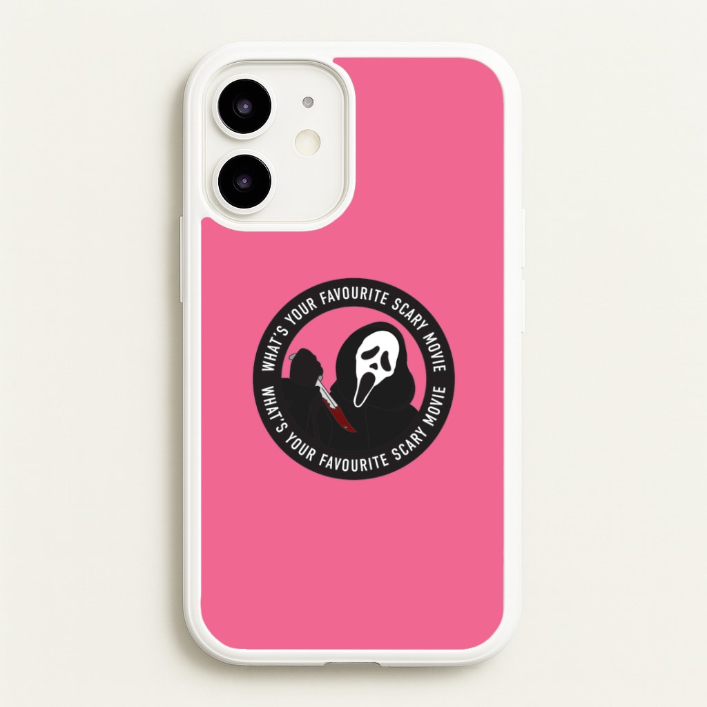 What's Your Favourite Scary Movie Badge iPhone 12 / 12 Pro Case