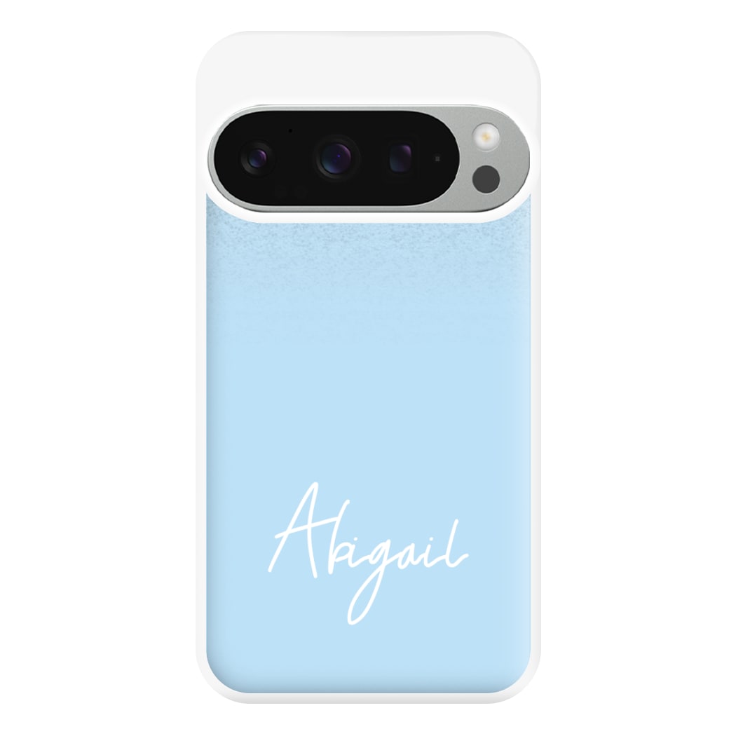Blue Glitter Personalised Name Google Pixel 9 Pro XL Case