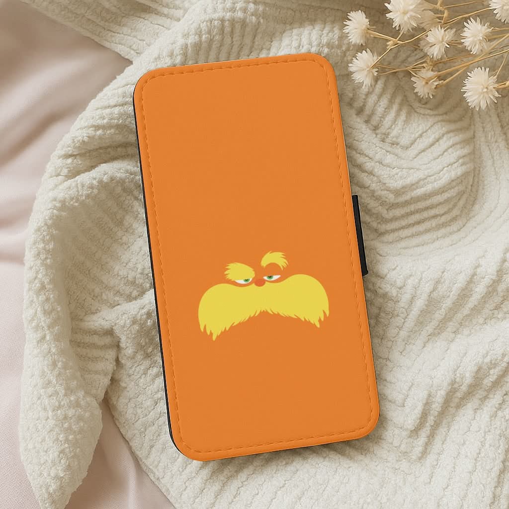 Orange Tree Creature Face Leather Phone Case