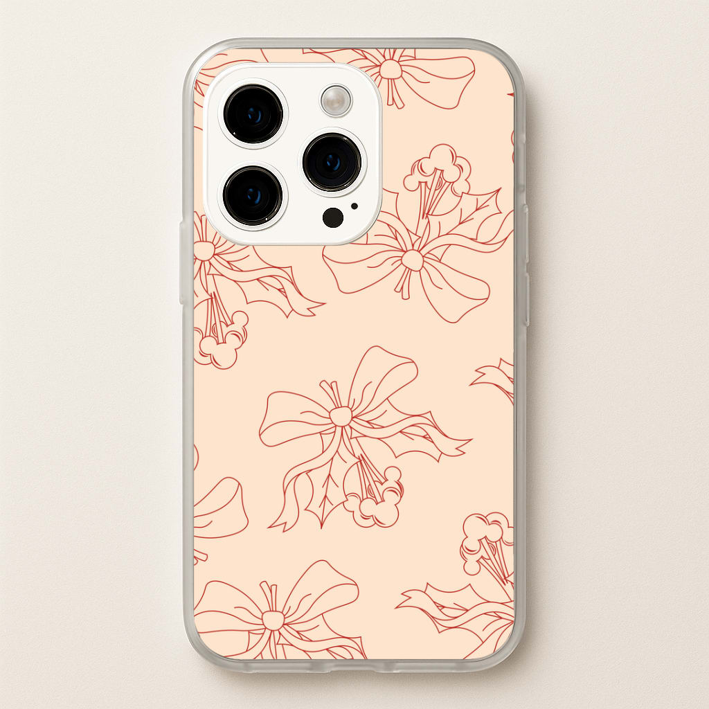 Cartoon Mouse Holly Pattern iPhone 14 Pro Max Case