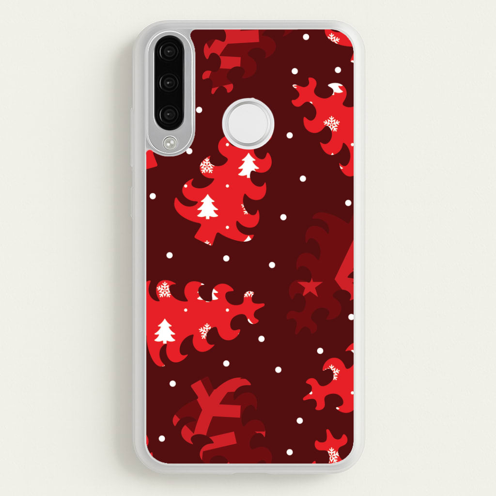 Wrapping Paper Christmas Tree Pattern Huawei P30 Lite Case
