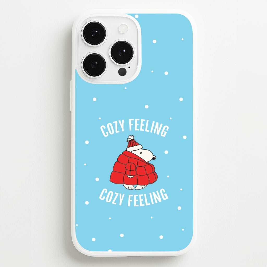 Cozy Feeling Cartoon Beagle Puffer Jacket iPhone 13 Pro Case