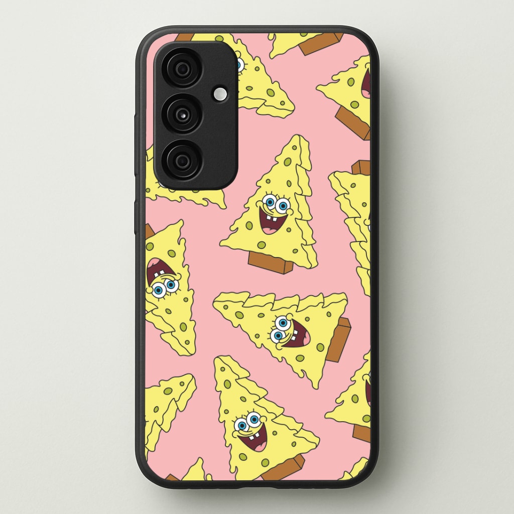 Christmas Tree Cartoon Sponge Pattern Galaxy A15 Case
