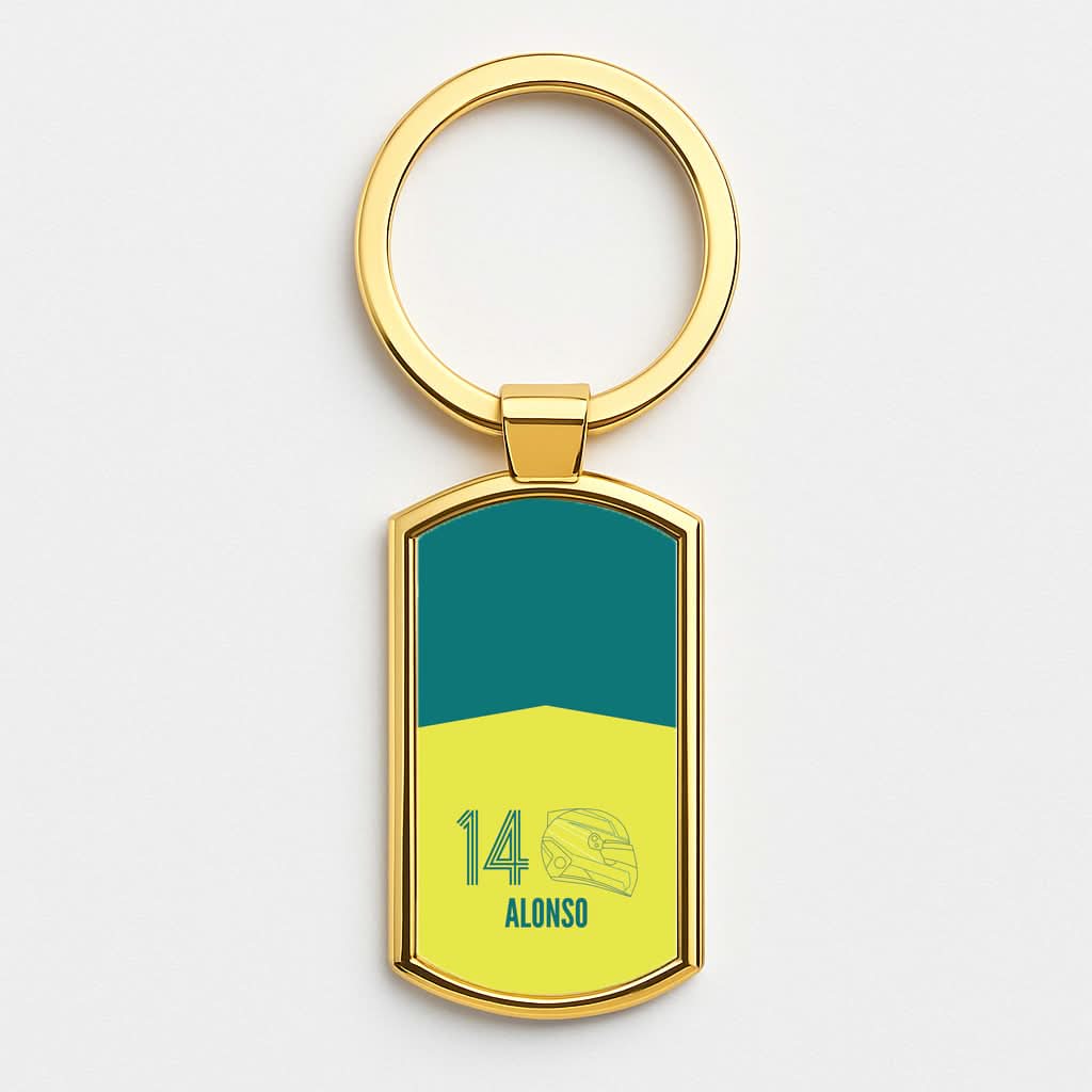 Alonso Helmet 2026 Gold Keyring