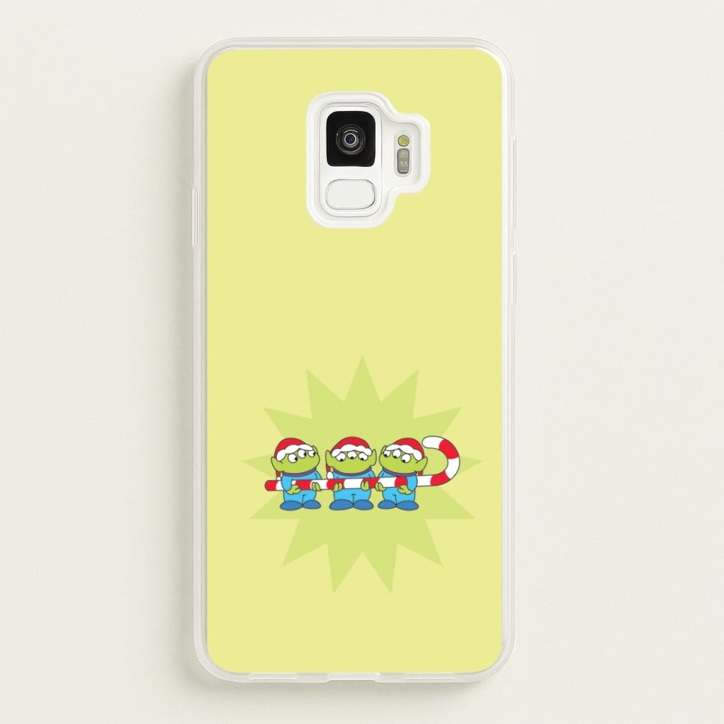 Cute Green Aliens Candycane Galaxy S9 Case