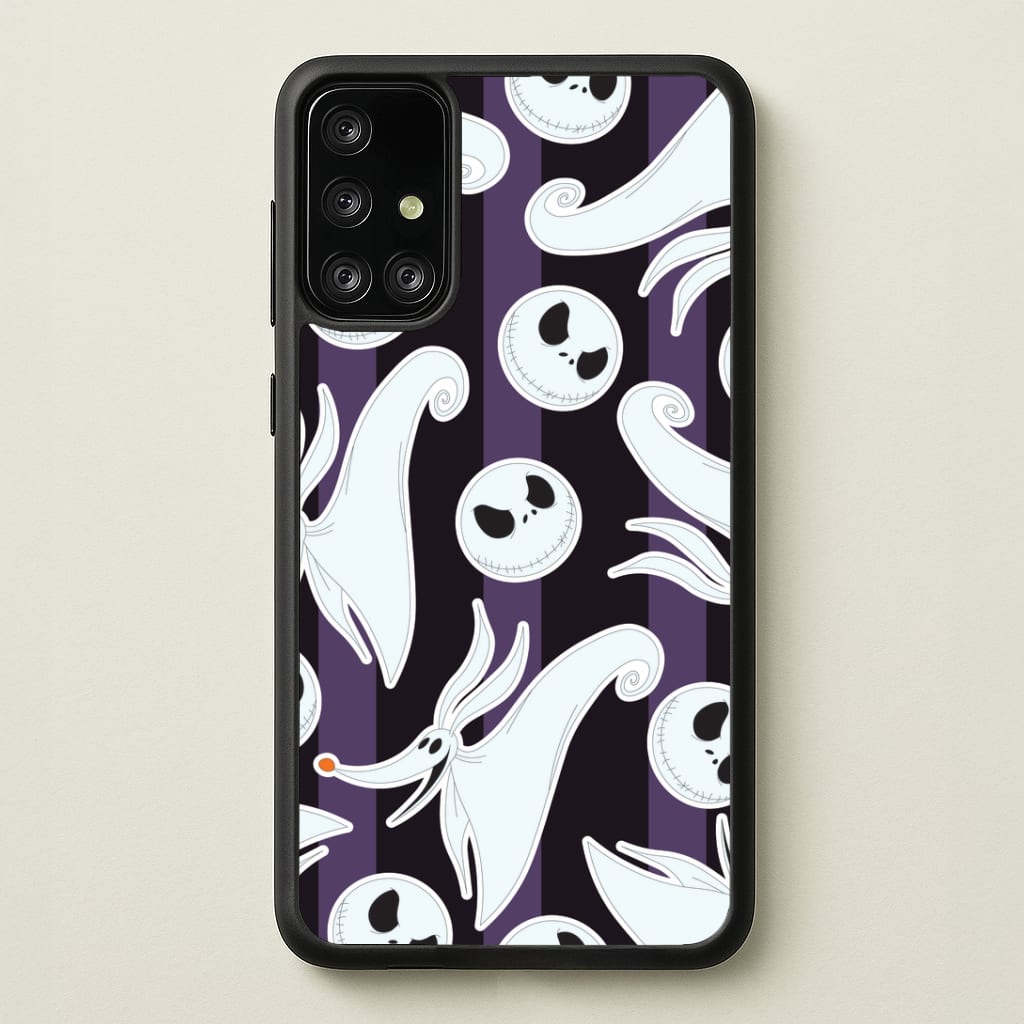 Skeleton Dog And Face Pattern Galaxy A71 Case