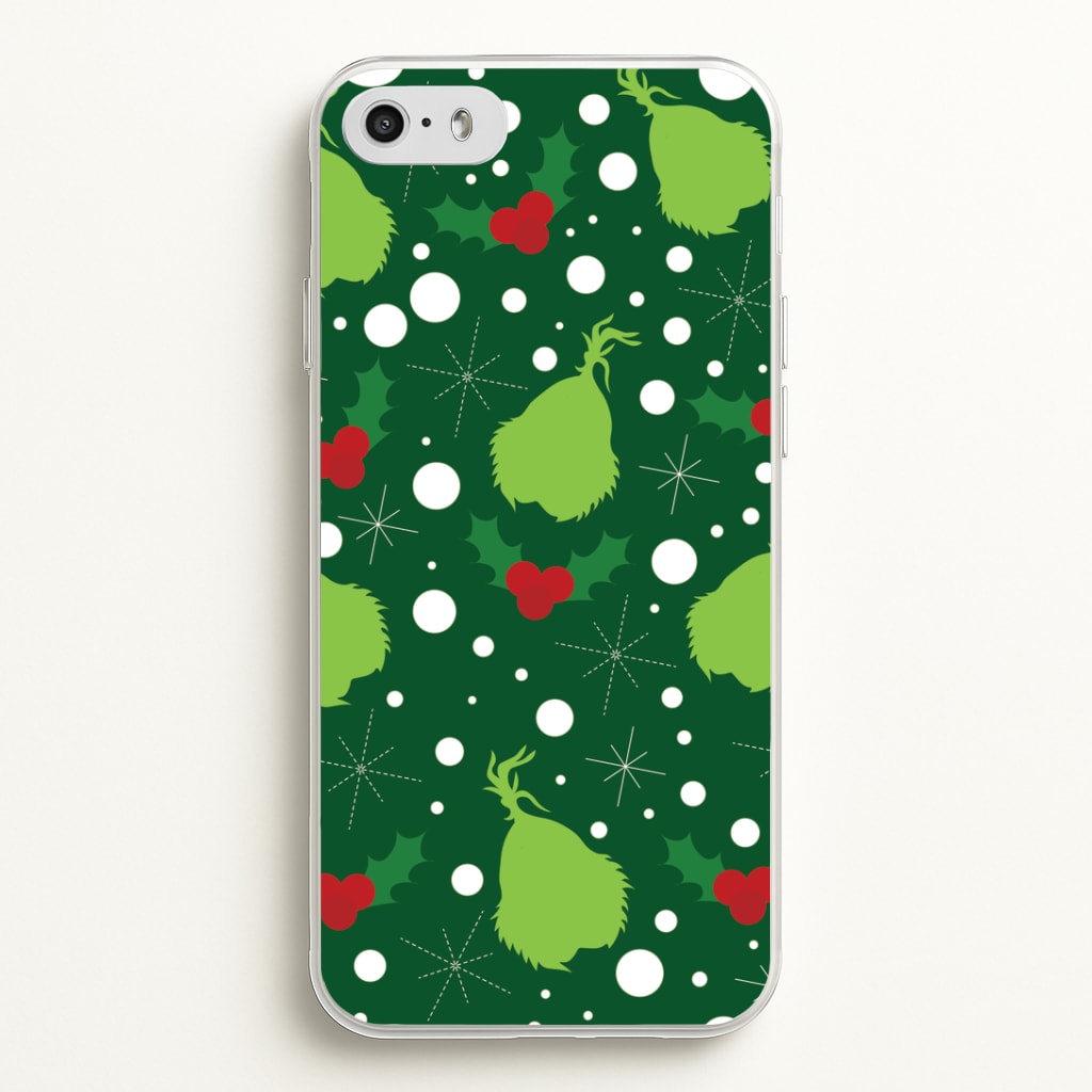 Green Creature Christmas Pattern iPhone 5 / 5s / SE 2016 Case
