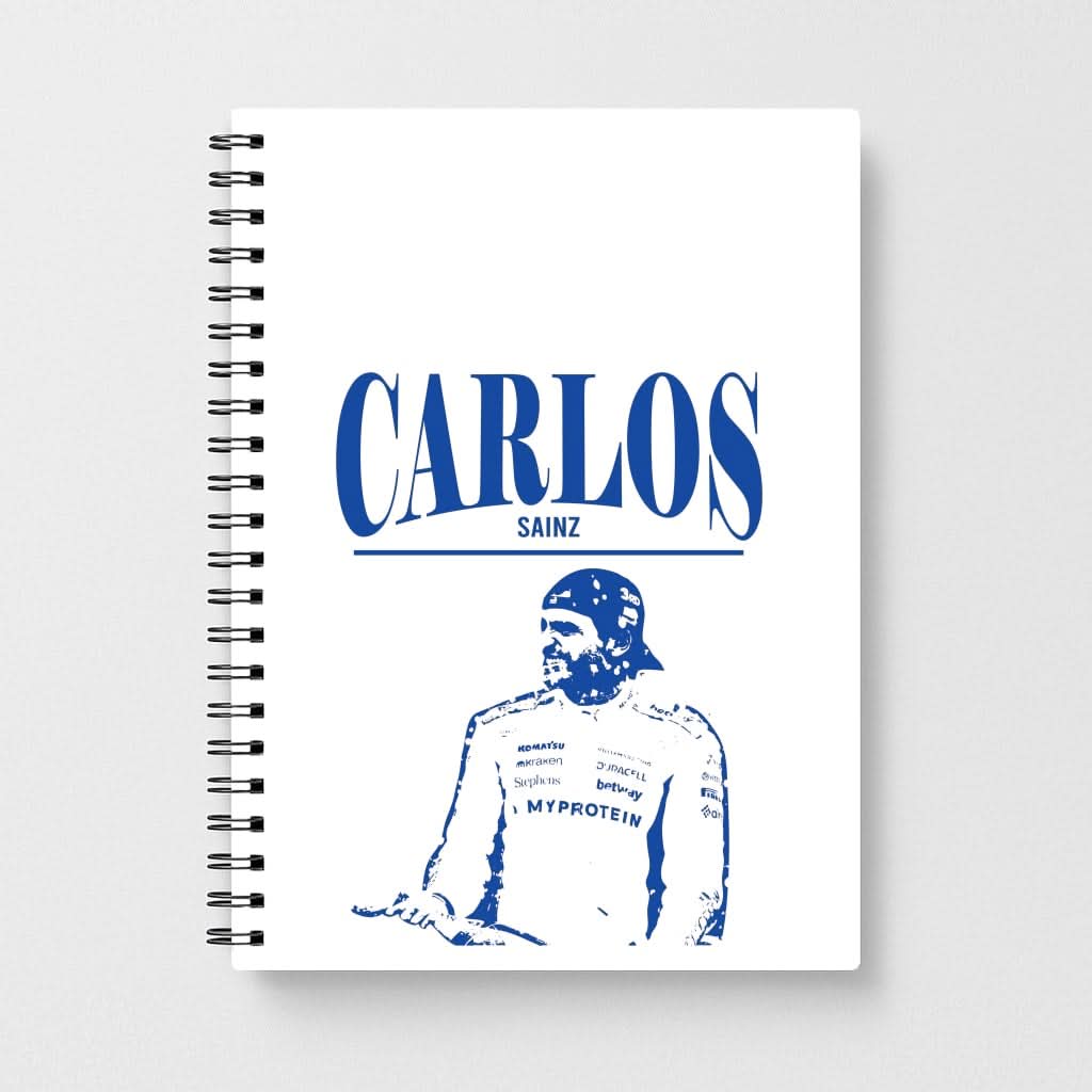 Carlos White And Blue Notebook