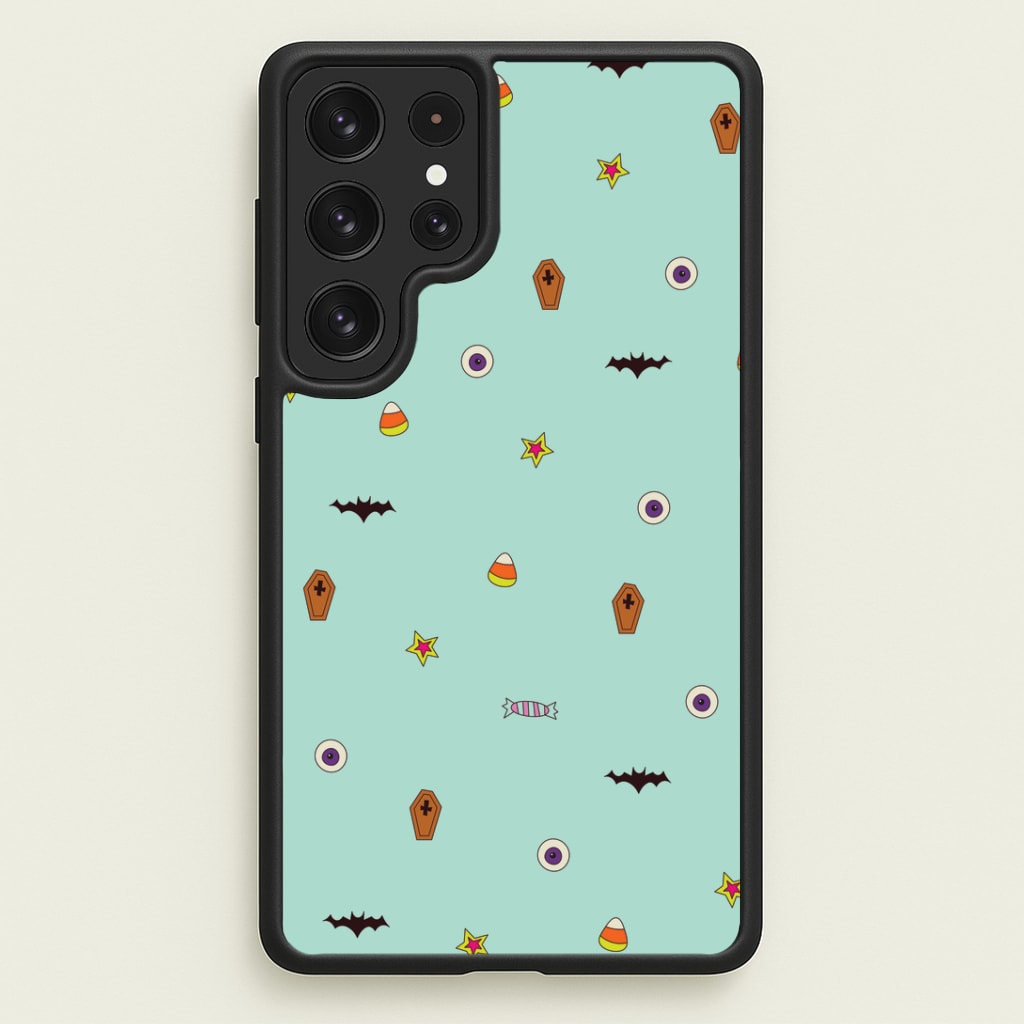 Minature Halloween Cartoons Pattern Galaxy S22 Ultra Case