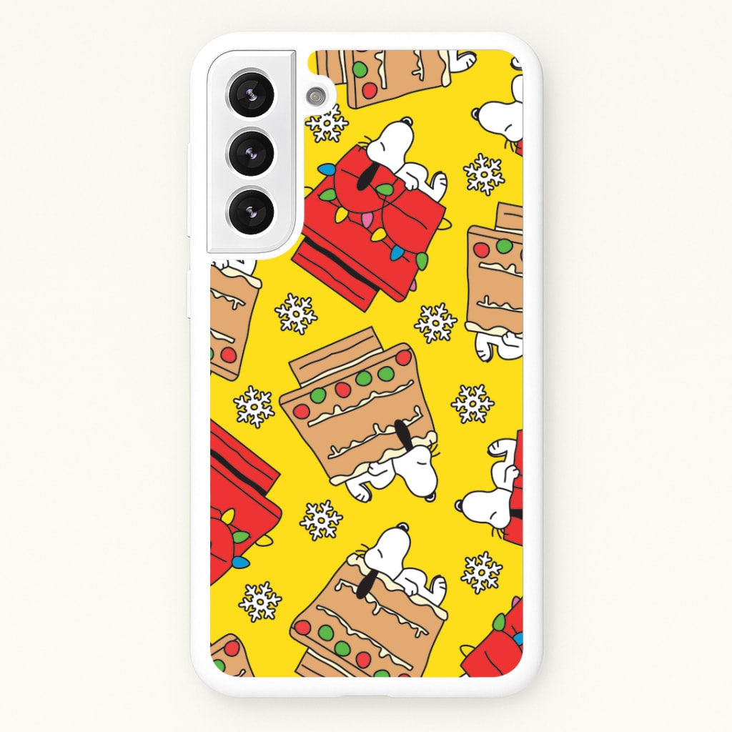 Cartoon Beagle Fairylights And Gingerbead Pattern Galaxy S22 Plus Case