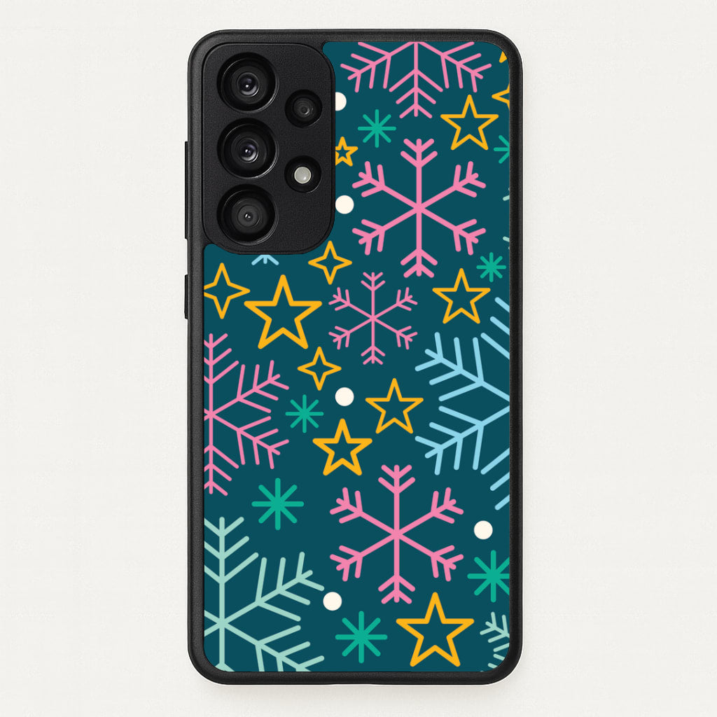 Colourful Christmas Symbols Pattern Galaxy A53 Case