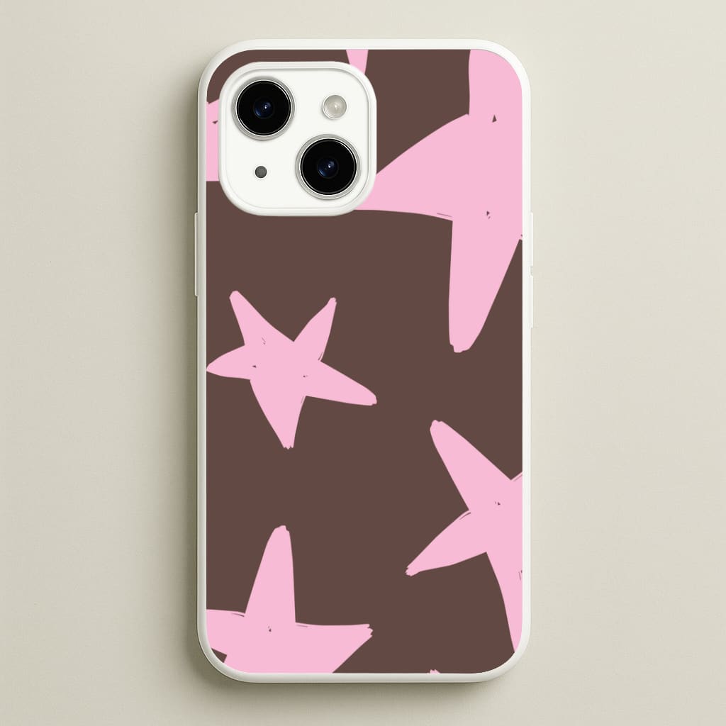 Chocolate & Strawberry Stars iPhone 14 Case