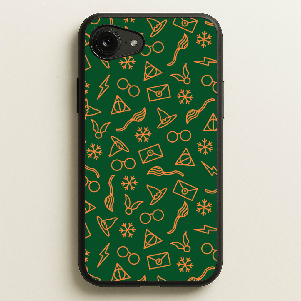 Christmas Wizard Icons Pattern iPhone 16e Case