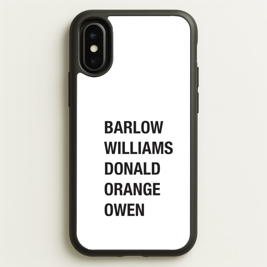 Take Band Members Names iPhone X / XS Case