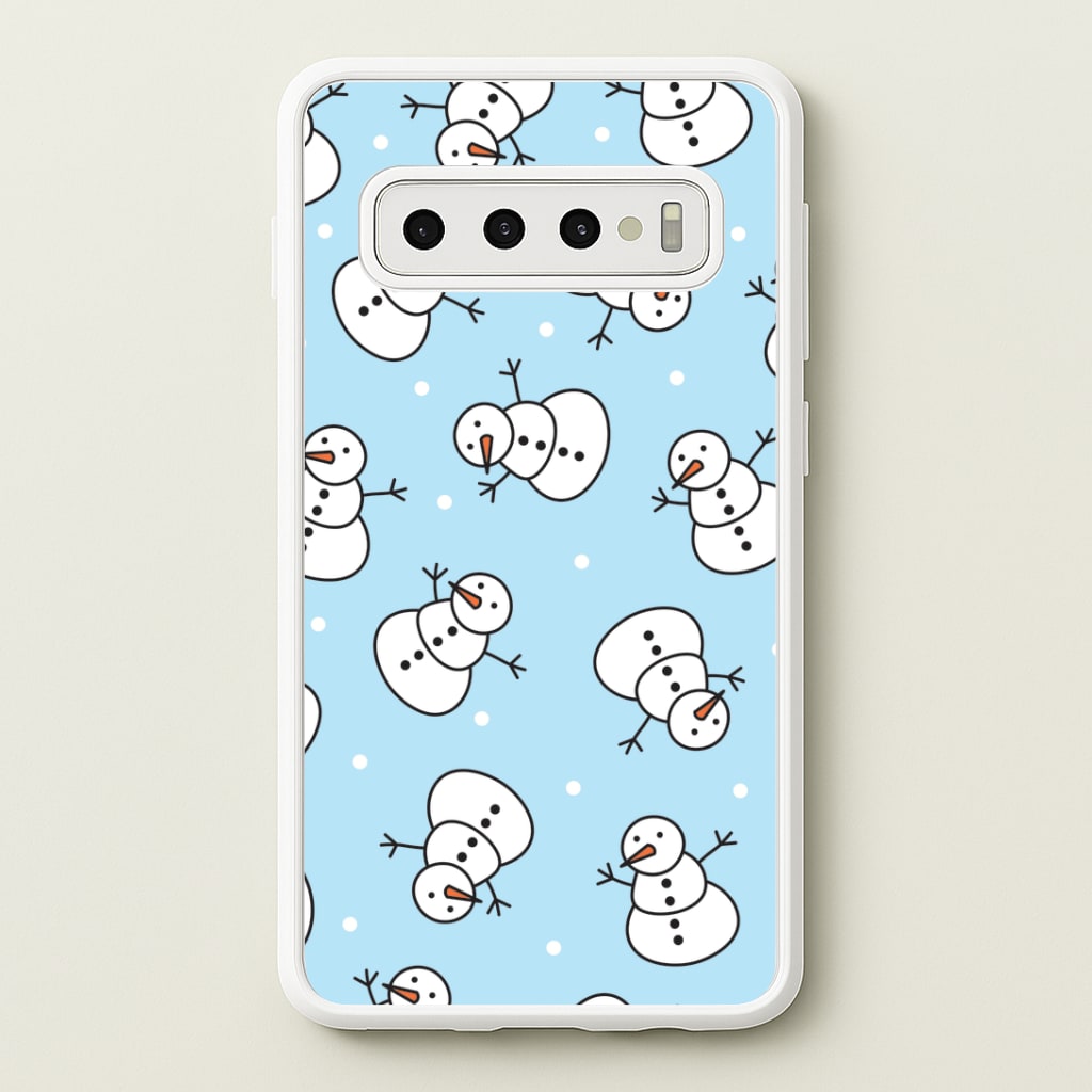 Cartoon Snowmen Pattern Galaxy S10 Case