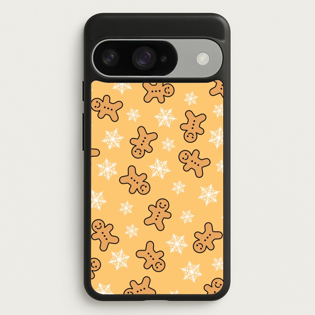 Cute Gingerbread And Snowflakes Pattern Google Pixel 10 / 10 Pro Case