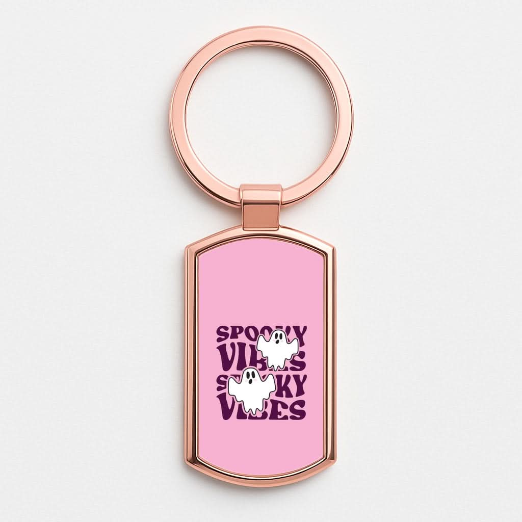 Spooky Vibes Pink Rose Gold Keyring