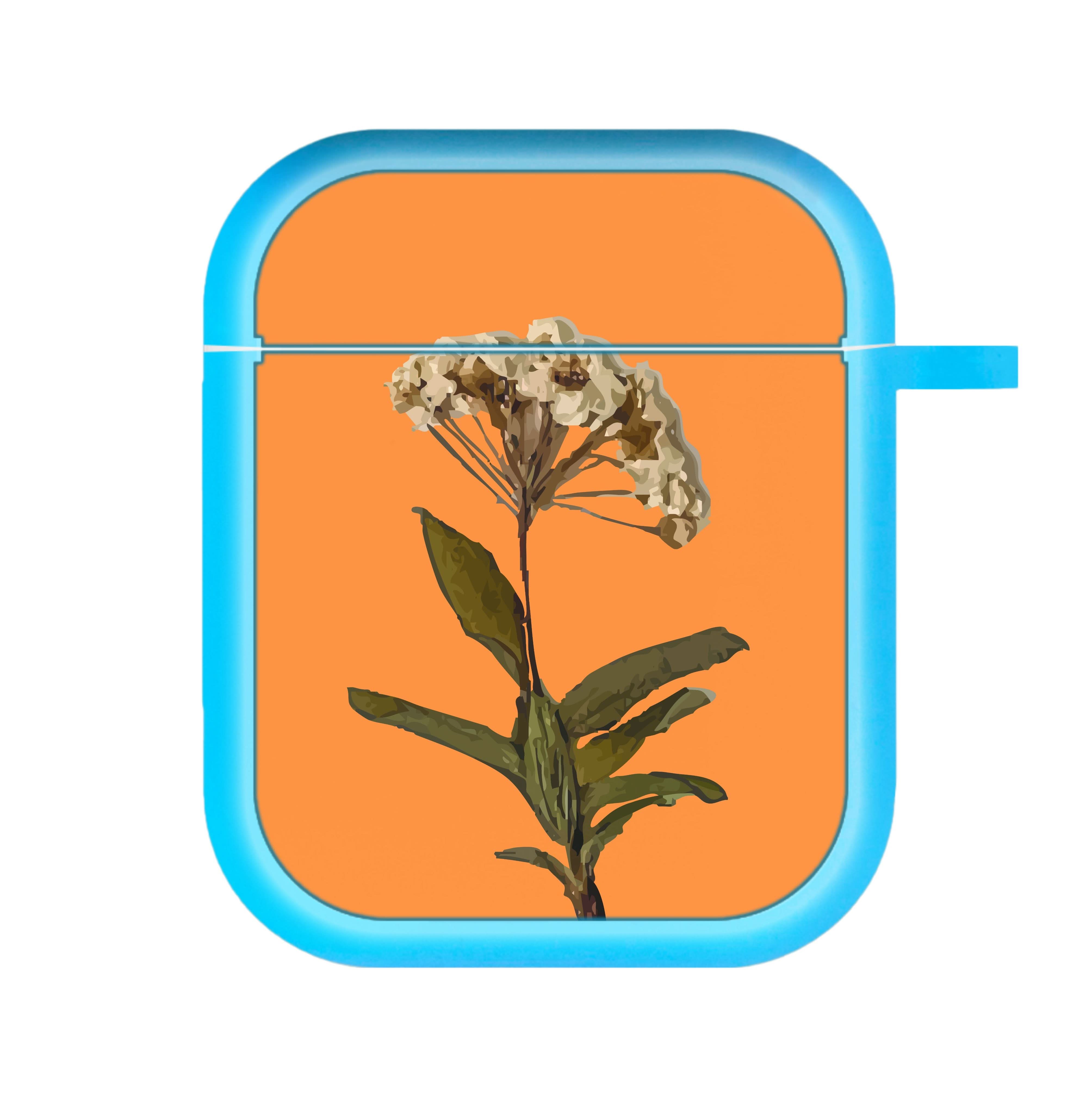 Bright Orange Pressed Flower AirPods Case