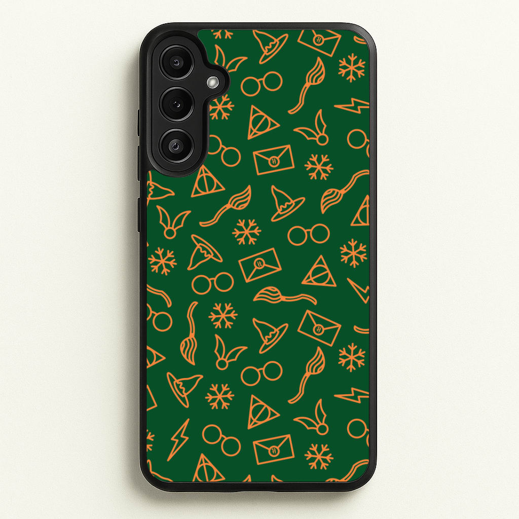 Christmas Wizard Icons Pattern Galaxy A34 Case
