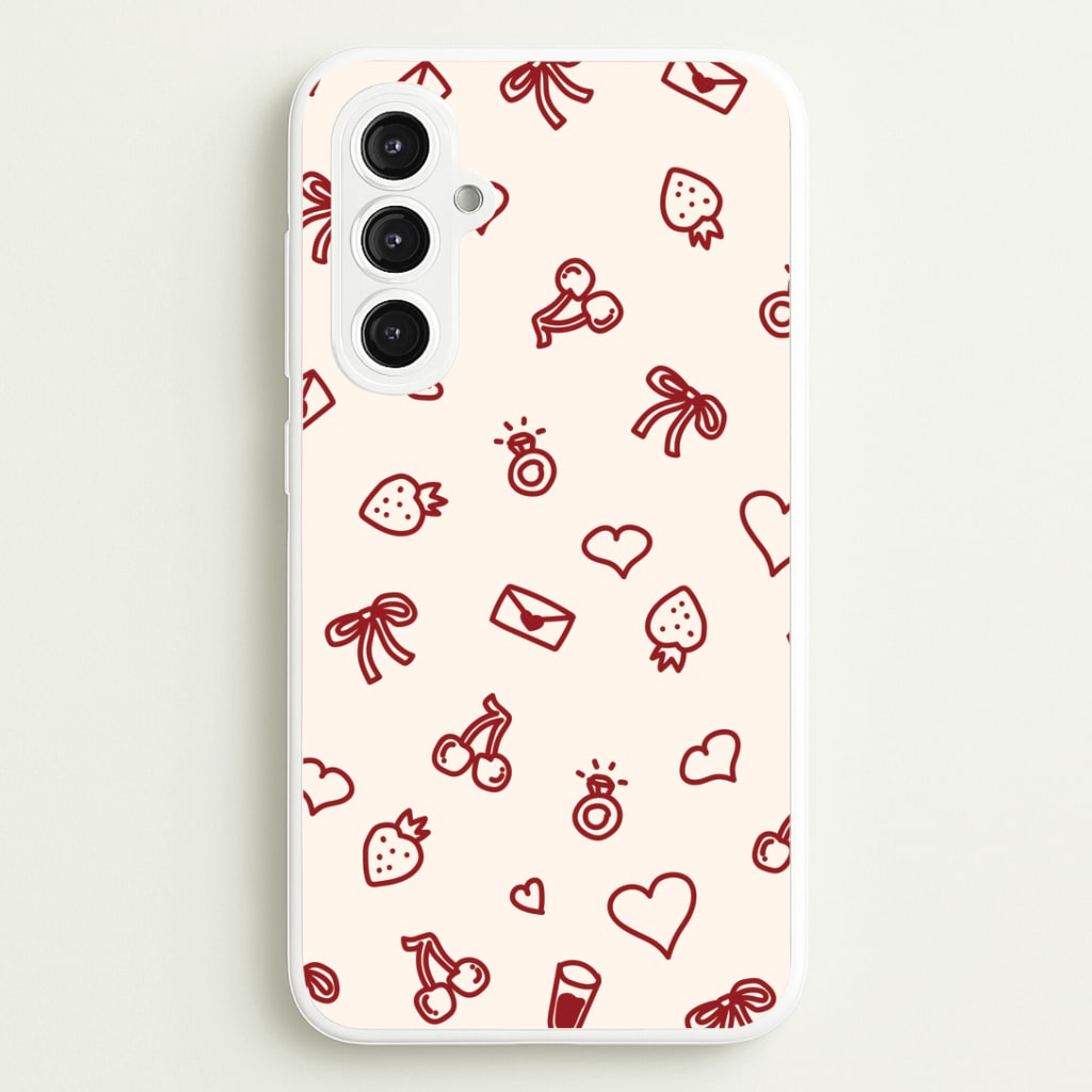 Valentines Doodles Galaxy S23FE Case