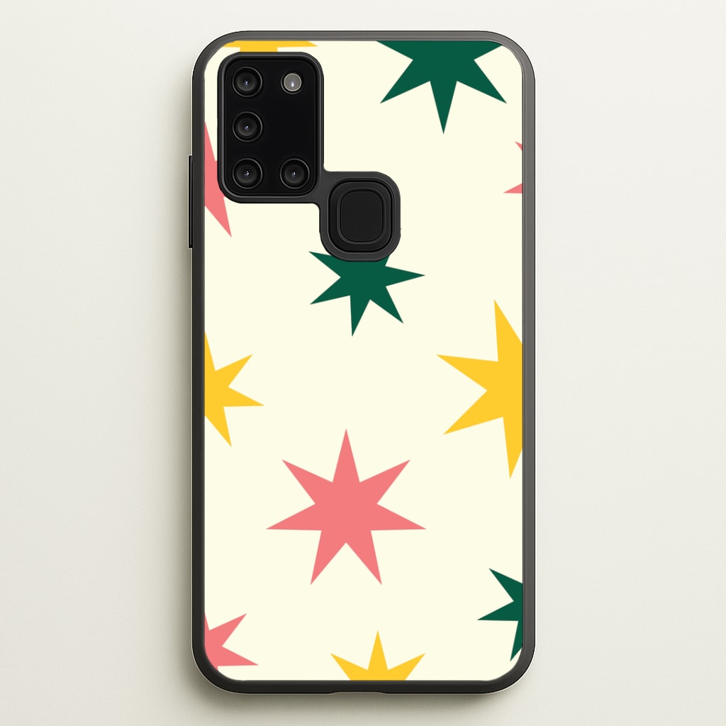 Colourful Christmas Stars Pattern Galaxy A21s Case