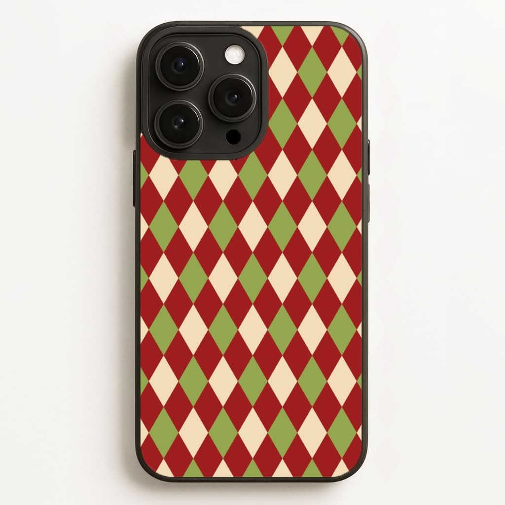 Red And Green Argyle Christmas Pattern Phone Case for Apple iPhone, Samsung Galaxy, Huawei and Google Pixel