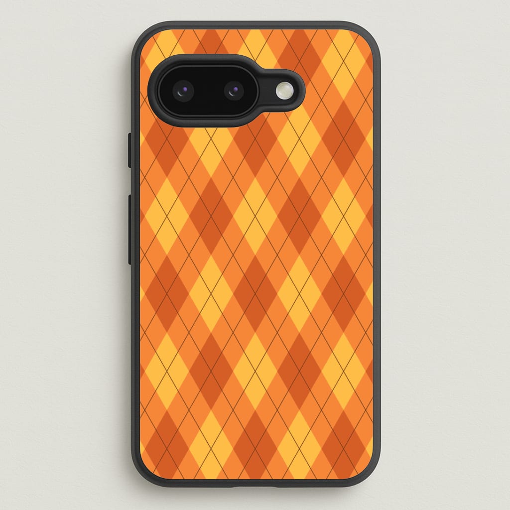 Orange Argyle Pattern Google Pixel 9a Case